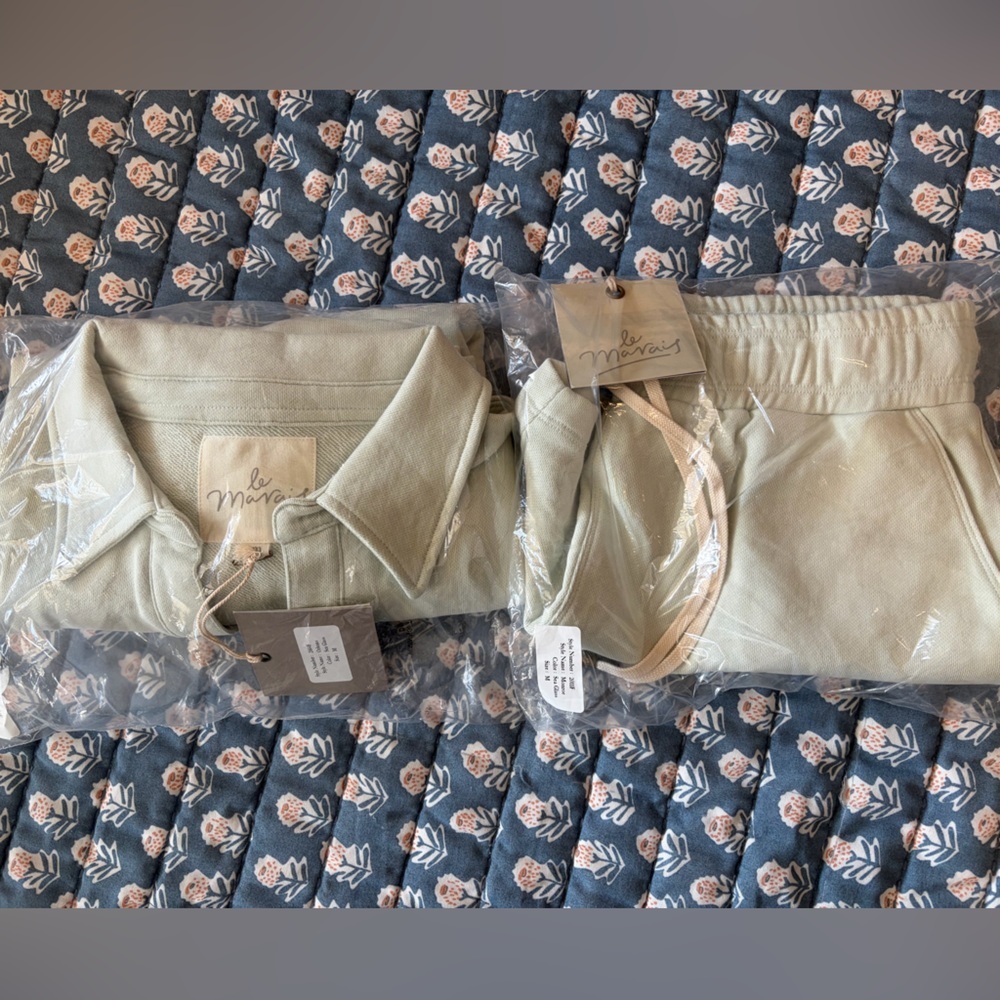 NWT Le Marais Orleans Top + Monroe Short Set β’ Sea Grass β’ Two-Piece Outfit - Picture 7 of 9